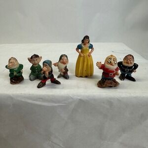 Vintage Marx Disneykins Disney Snow White and the Six Dwarfs Fig Set *missing 1*